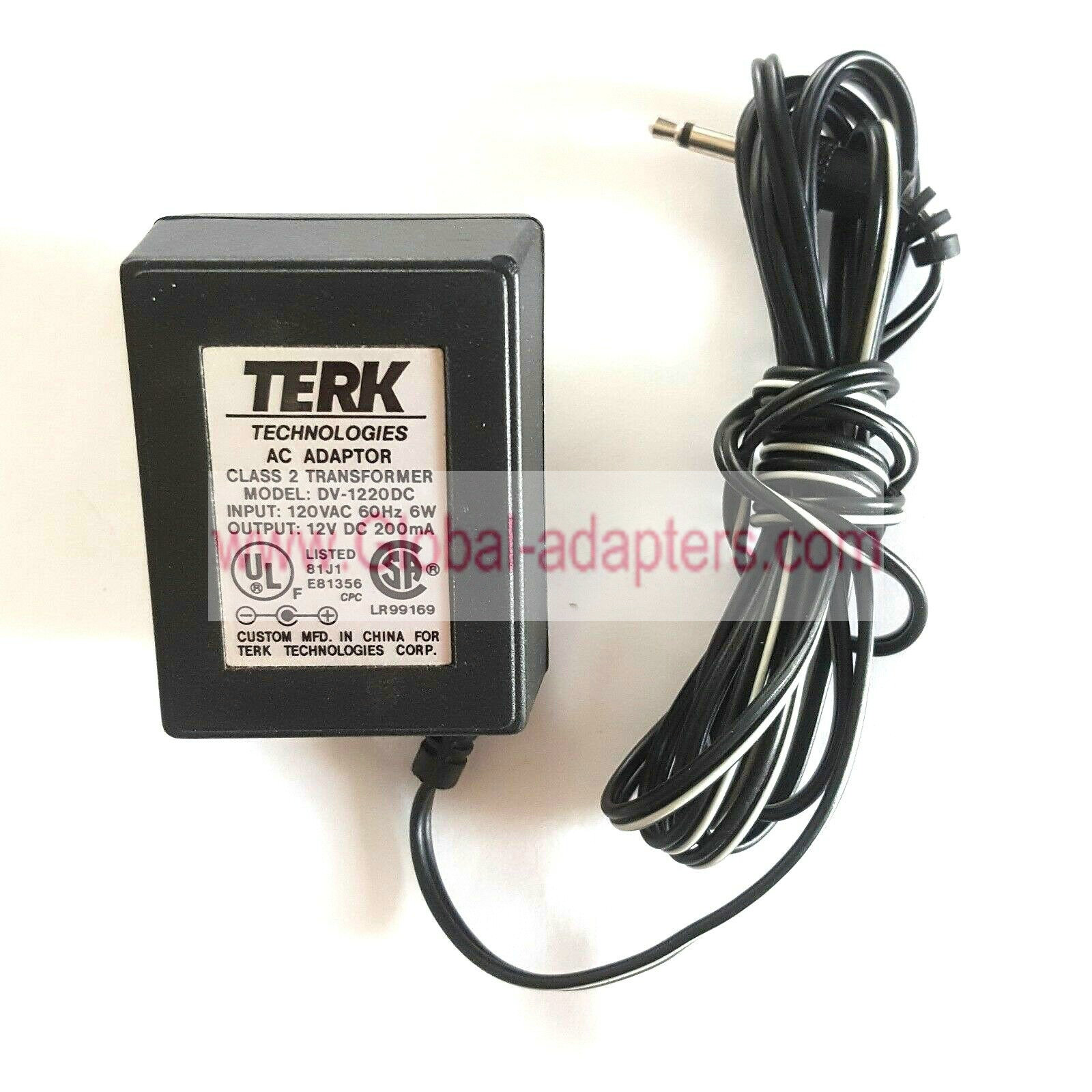NEW Terk Technologies 12V 200mA AC Adaptor DV-1220DC Power Supply